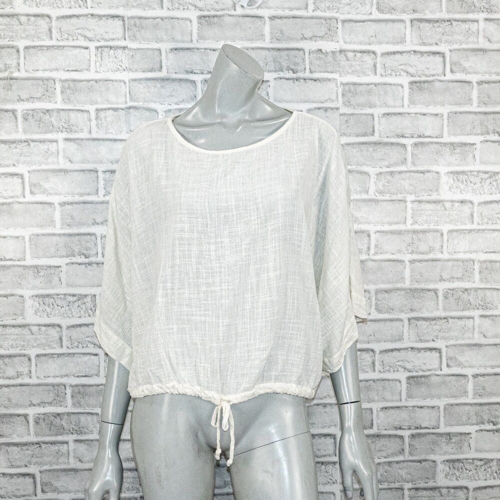 CURATOR SF Women's size 2XL Ayana top in Milk off white cotton